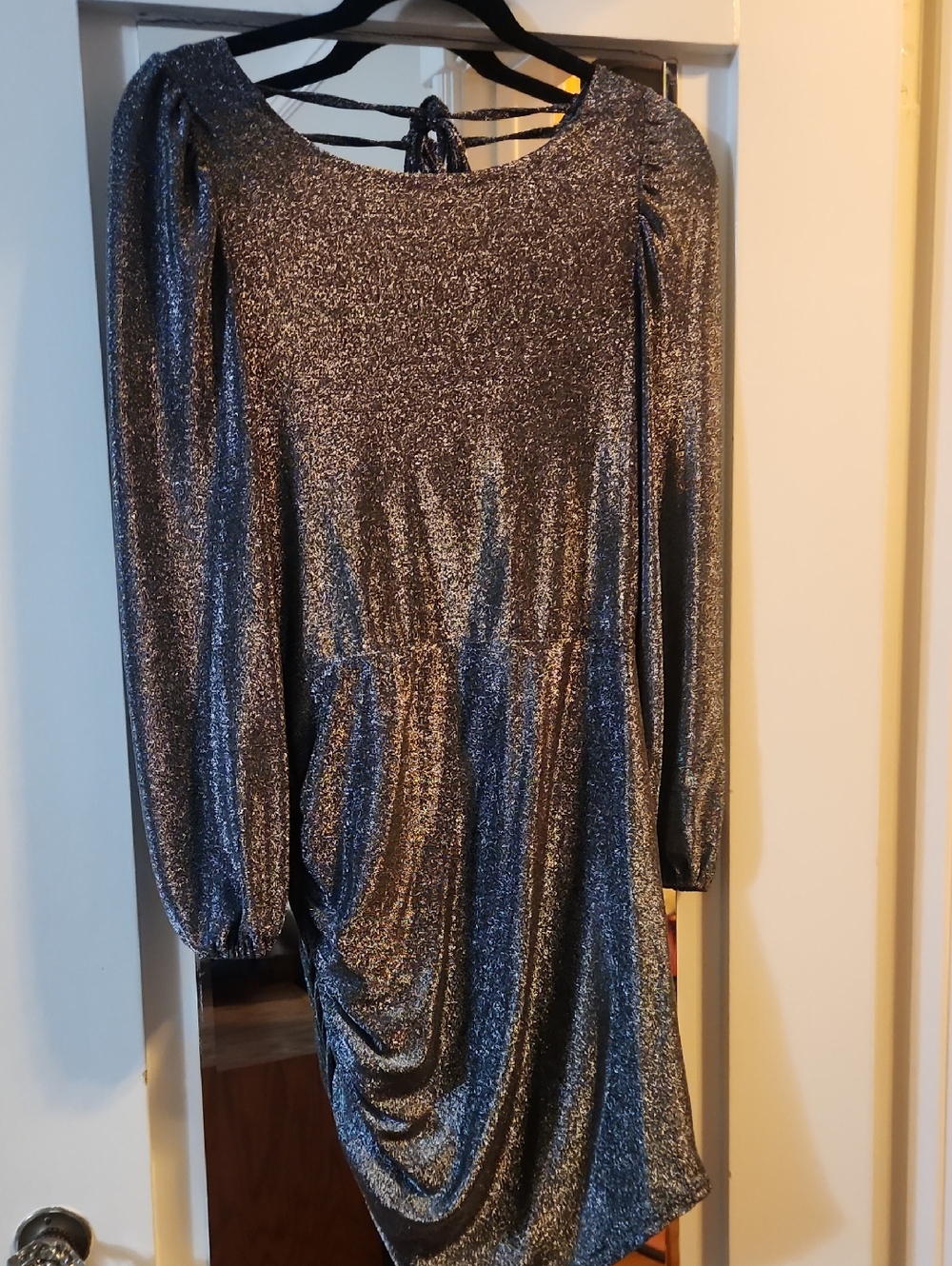 Greylin Shimmery Metallic Silver Dress